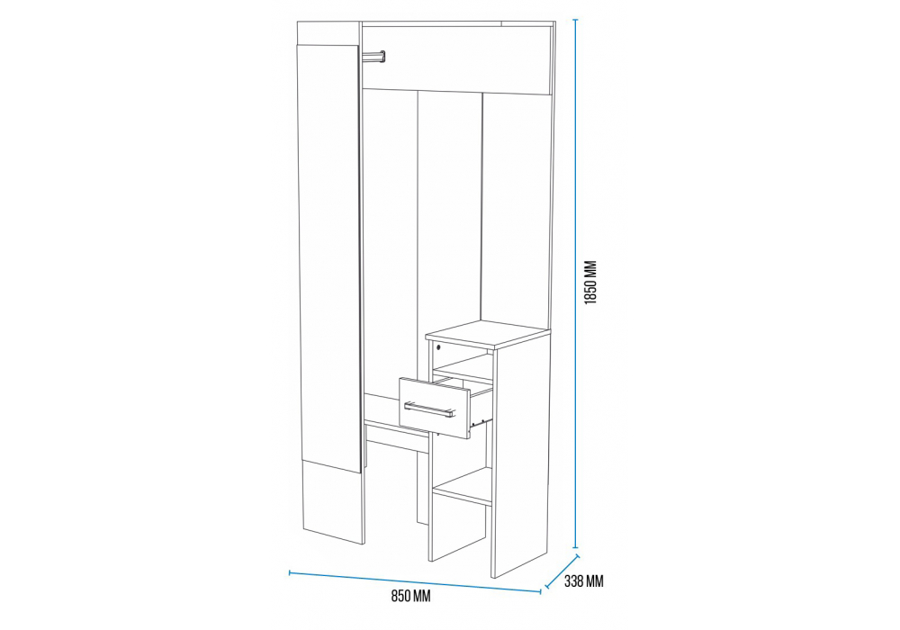 фото прихожая woodville рогес анкор светлый 602818 | 220svet.ru