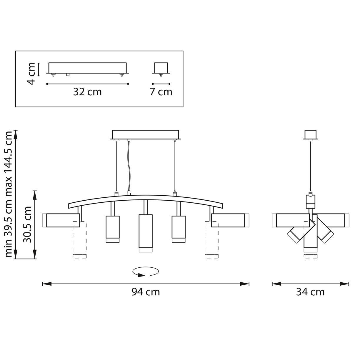 фото подвесная люстра lightstar rullo (571735+214436-2+214487-3+202430-5) lr7353628730 | 220svet.ru