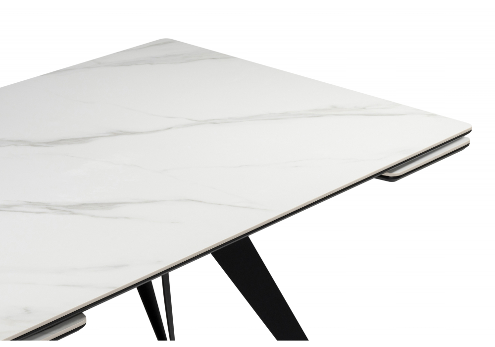 фото керамический стол раскладной woodville дарвин 160(220)х89 белый мрамор 625991 | 220svet.ru