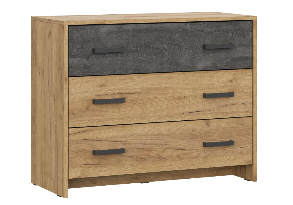 фото комод woodville taika дуб золотой / камень темный 499622 | 220svet.ru