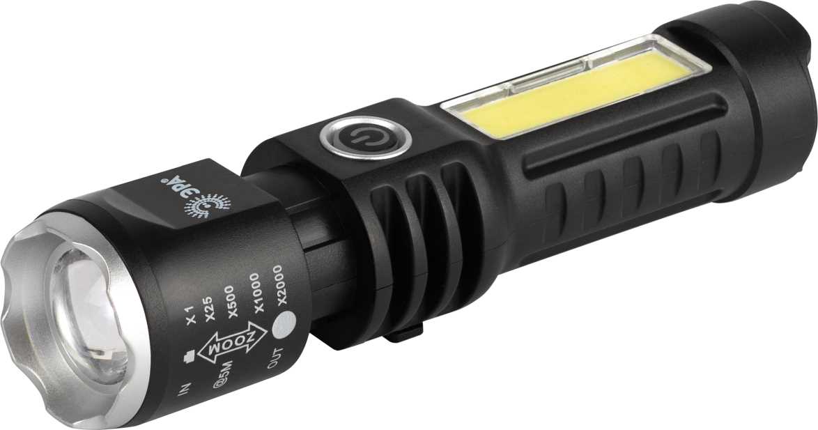 фото светодиодный фонарь эра ua-403 универсальный аккумуляторный 5 вт led + 3 вт cob оптический zoom 4 режима usb type c б0069805 | 220svet.ru