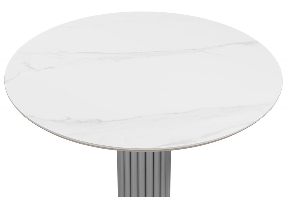 фото керамический стол woodville кэмерон 90 snow white / серый 664697 | 220svet.ru