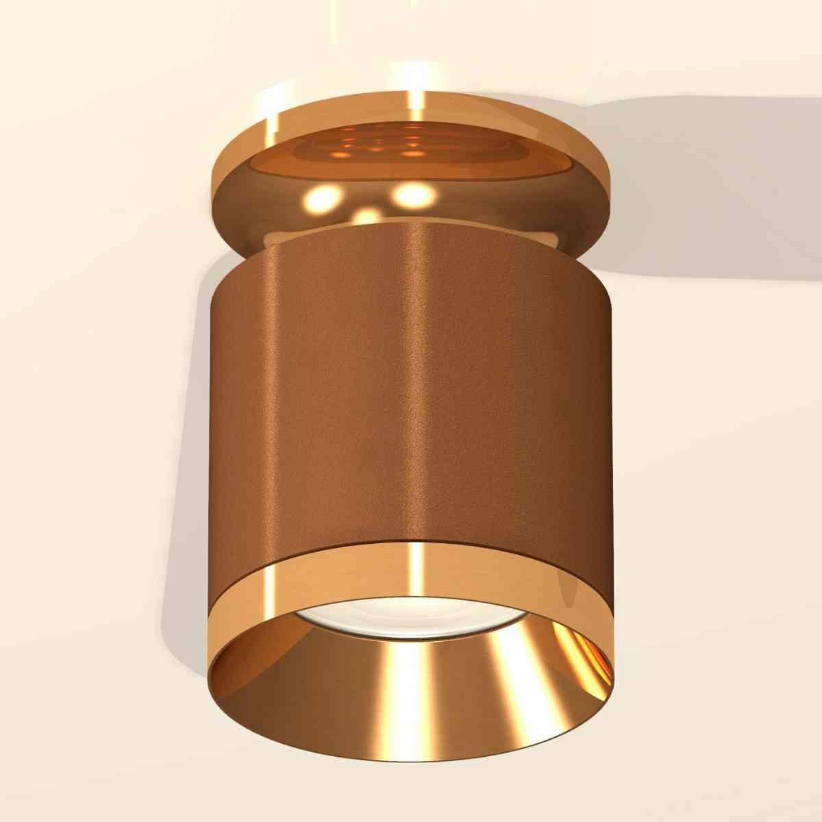 фото комплект накладного светильника ambrella light techno spot xs7404121 scf/pyg кофе песок/золото желтое полированное (n7929, c7404, n7034) | 220svet.ru