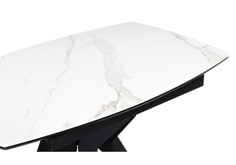 фото керамический стол раскладной woodville риполь 160(205)х89 белый мрамор 625965 | 220svet.ru