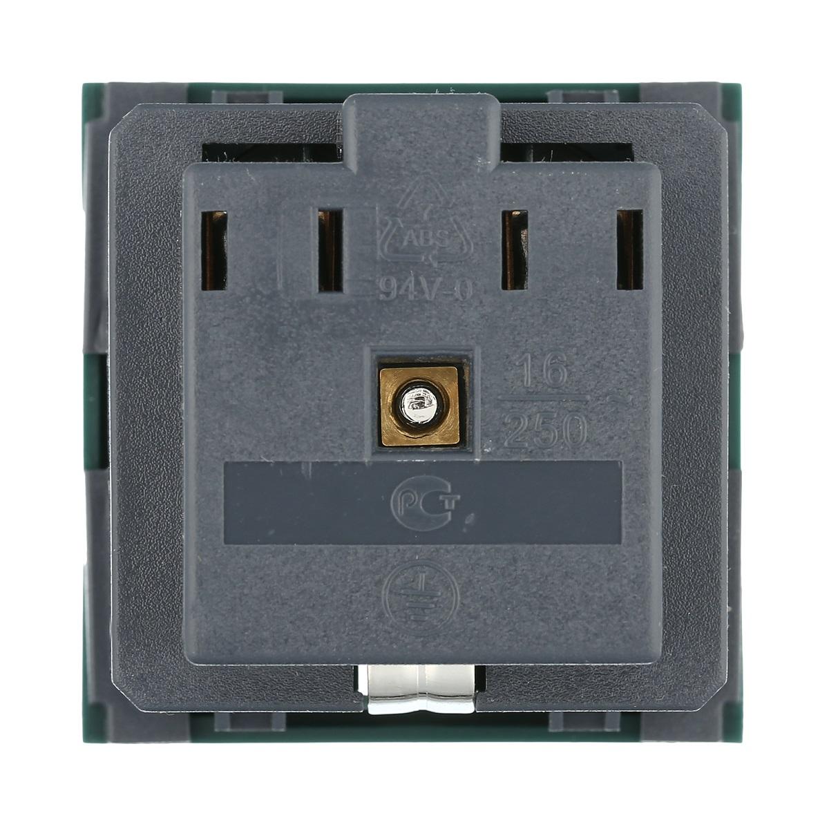 фото розетка lk studio с з/к, со шторками (зеленый) lk45 ( для выделения чиcтого питания сети) 851119 | 220svet.ru