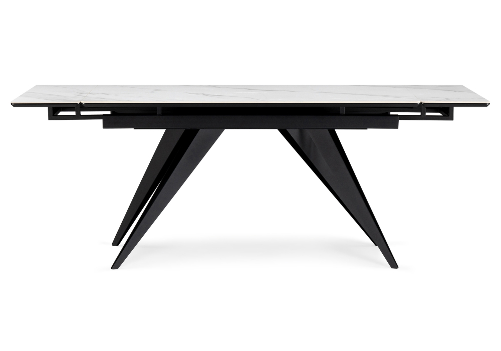 фото керамический стол раскладной woodville дарвин 160(220)х89 белый мрамор 625991 | 220svet.ru