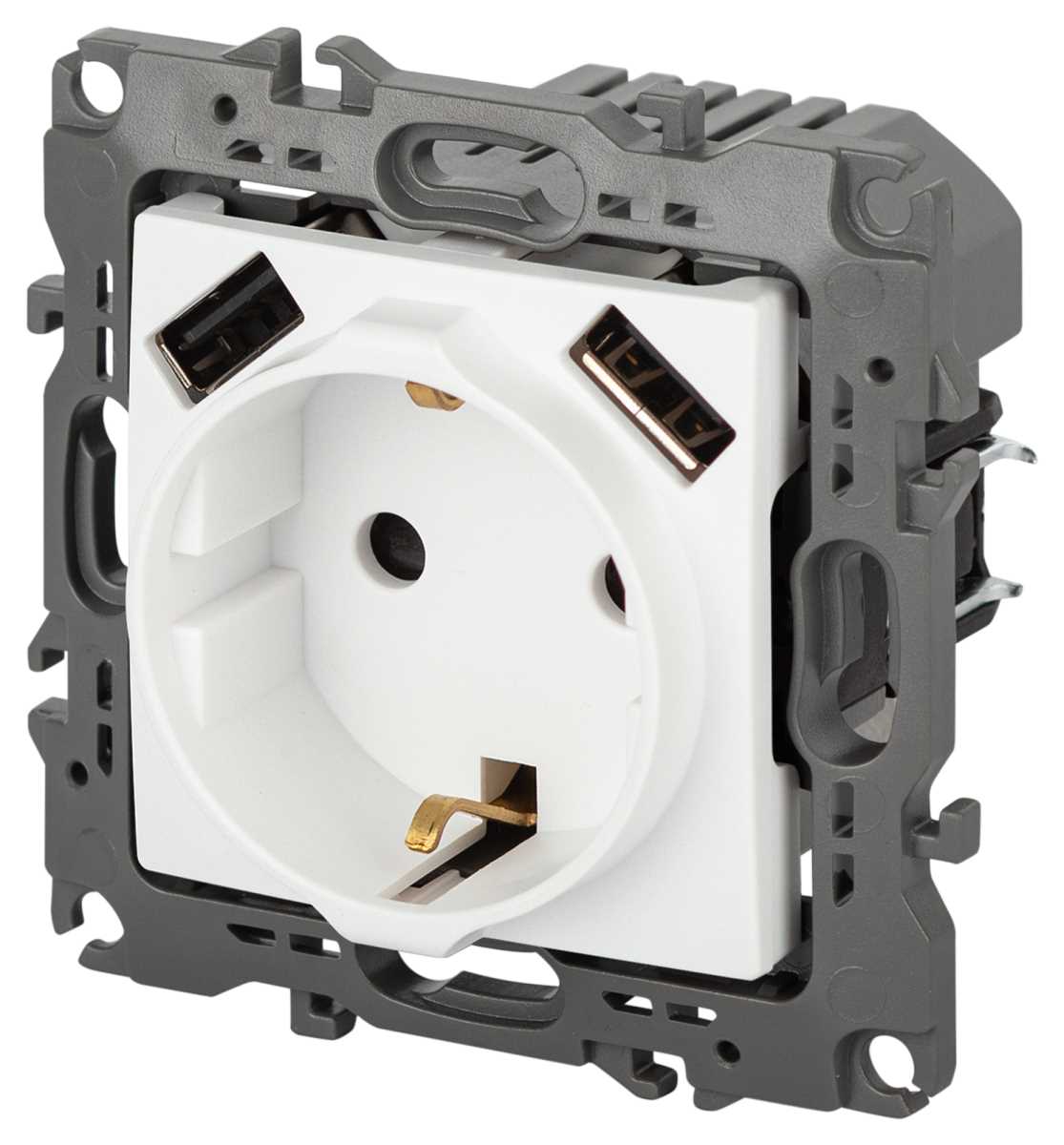 фото розетка эра серия 12 12-4109-01м 2p+e 16a-250в штор. с 2xusb 5в-3а белый матовый б0065728 | 220svet.ru