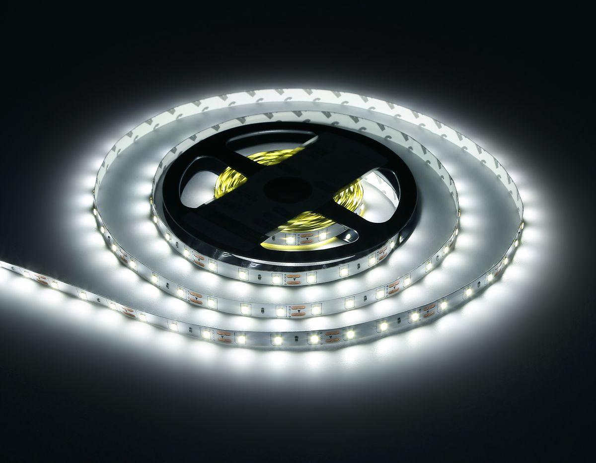 фото светодиодная лента холодный белый ambrella light 4,8w/m 60led/m 2835smd 6500к 5m gs1003 | 220svet.ru