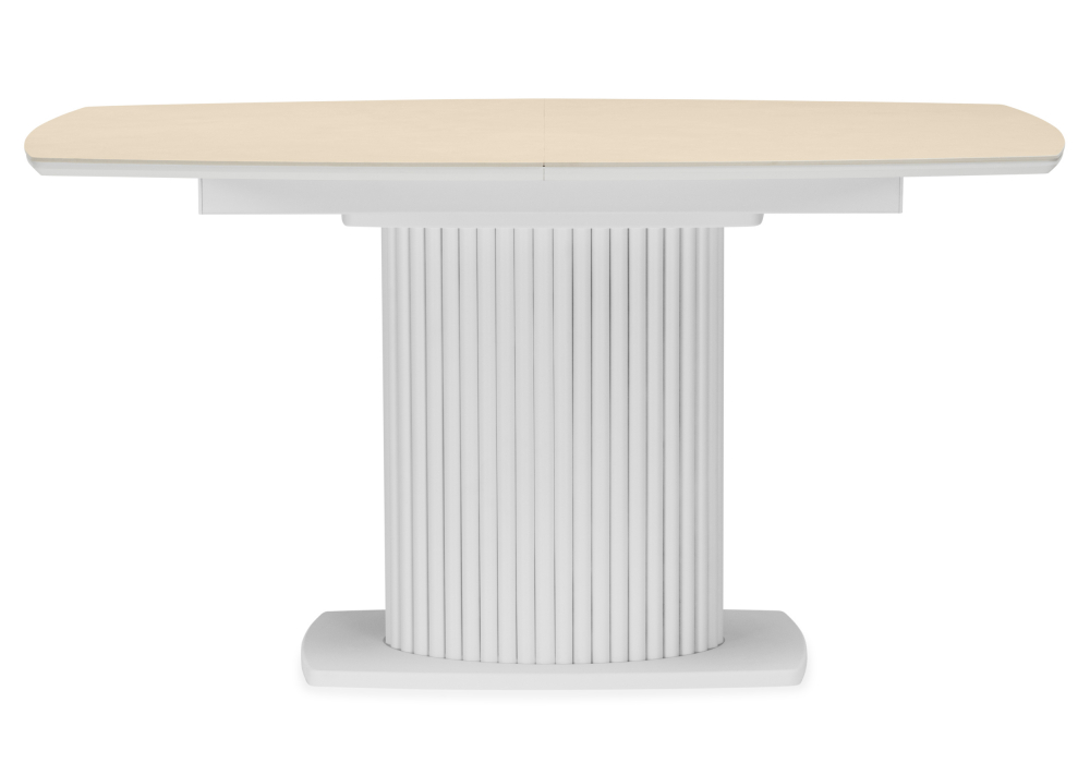 фото керамический стол 140(180)х80 раскладной woodville фестер okara light yellow / белый 664928 | 220svet.ru