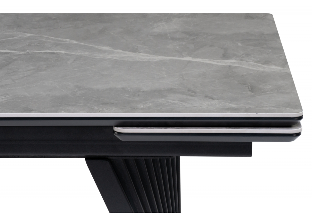 фото керамический стол раскладной woodville вейв 160(220)х89 larka grey 626005 | 220svet.ru