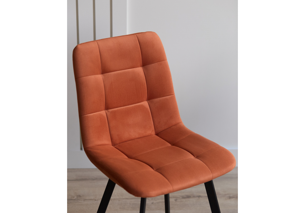 фото стул на металлокаркасе woodville чилли терракотовый / черный 631641 | 220svet.ru