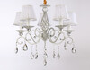 Миниатюра фото подвесная люстра с абажурами и хрусталем ambrella light tr4547 | 220svet.ru