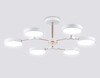 Миниатюра фото потолочная светодиодная люстра на штанге ambrella light linetech fl516333/6 wh/fgd | 220svet.ru