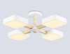 Миниатюра фото  потолочная светодиодная люстра на штанге ambrella light linetech fl fl4879/4 wh/wd | 220svet.ru