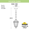 Миниатюра фото подвесной уличный светильник fumagalli sichem/saba k22.120.000.vxe27 | 220svet.ru