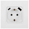 Миниатюра фото розетка эра elegance 14-4108-01м 2p+e 16a-250в со шторками с usb type-a+c 5в-3а белый матовый б0067710 | 220svet.ru