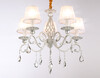 Миниатюра фото подвесная люстра с абажурами и хрусталем ambrella light tr4547 | 220svet.ru